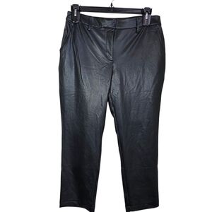 Cleo Straight Leg Pleather Pants In Black Size 10